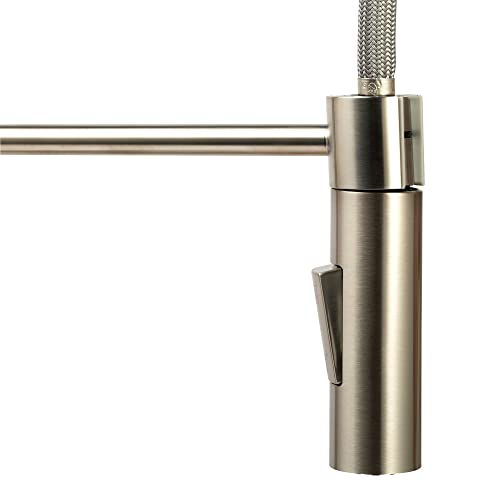 Image of Dura Faucet DF-MK504SLK-SN RV Pull-Down Kitchen Faucet (Satin Nickel) | High-arc spring pull-down kitchen faucet for RV and camper galleys. Brushed Satin Nickel finish.