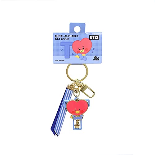 BT21Metal Alphabet Key Chain TATA, Red, S