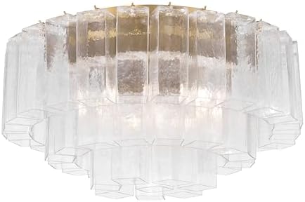 Metropolitan Torvento 28" 7-Light Flush Mount - Legacy Brass with Clear Handmade Glass (Bulb Not Included)