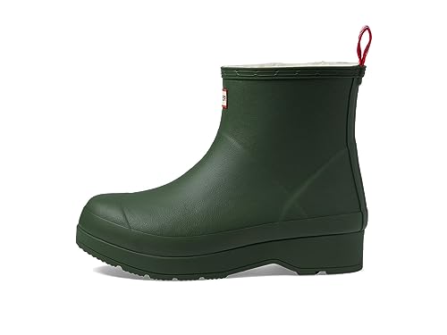 Image of Hunter Play Short Sherpa Insulated Boot - Boots for Men - Textile Lining - Low Block Heel - Synthetic Upper Flexing Green /White Willow 10 M
