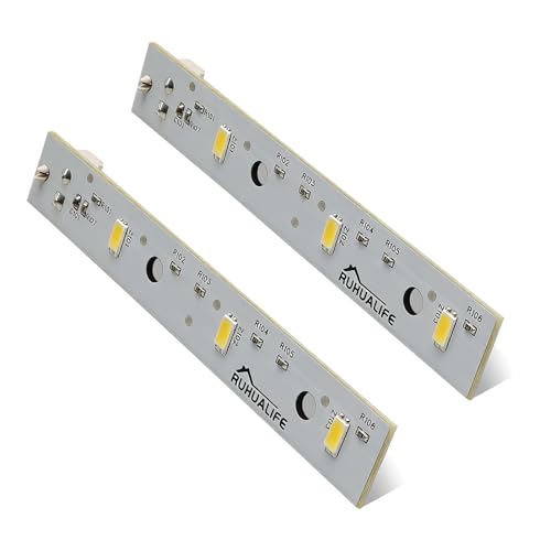 RUHUALIFE 2PCS Refrigerator LED Light Boards Compatible with GE Refrigerator Replace# WR55X26671, Freezer Light Bulb, Fridge LED Light Bulbs Fit For GE Side By Side Models