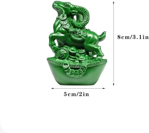Estatua China Feng Shui Zodiac Cabra Roja Pequeña Madera miniatura 5