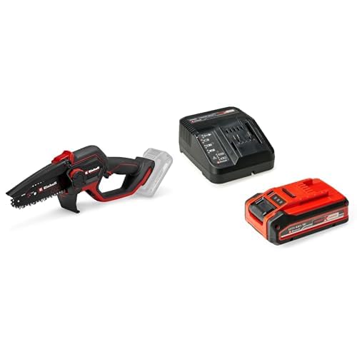 Einhell Professional motosierra de ramas GP-PS 18/20 Li BL-Solo Power X-Change 18V, longitud de corte 15cm, velocidad de cadena 8m/s + Original Einhell 4Ah Plus Power X-Change Starter Kit 18V