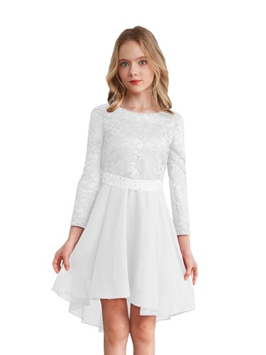 Jhaoyu Kids Girls Lace Flower Dress Wedding Party Gown Evening Formal Pegeant Princess Dresses Christmas Ballroom