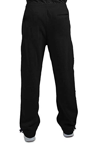 VIBES Men's Cargo Zipper Pocket Sweatpants Adjustable Bungee Cord Open Bottom2