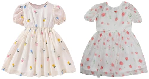 Image of TAGAS Baby-Girl's Georgette A-Line Knee-Length Dress (KD-399-OF White-5 Off Years-6 Yrears) Baby Girl Georgette A-Line Knee-Length Dress (KD-200 White 5 Years-6 Years)
