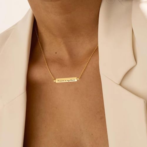 Horizontal Bar Cremation Jewelry Urn Necklaces for Ashes for Women Stainless Steel Ashes Jewelry Cube Ashes Necklace Bar Urn Pendant Forever in My Heart4