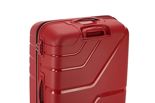 Image of American Tourister Polypropylene 8 Wheels Trolley Bag for Travel | Upland Spinner 79 Cms Hardsided Large Check-in Luggage Bag | Suitcase for Travel | Trolley Bag for Travelling, Formula Red