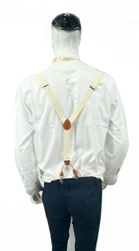 Image of Men's Suspenders Bowtie Set Elastic Y Shape Style Women's Suspenders Bowtie For Wedding&Formal Events