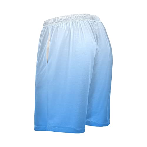 Gradient Dodger Blue Pajama Shorts for Men,Men's Pajama Bottoms,Sleepwear S4