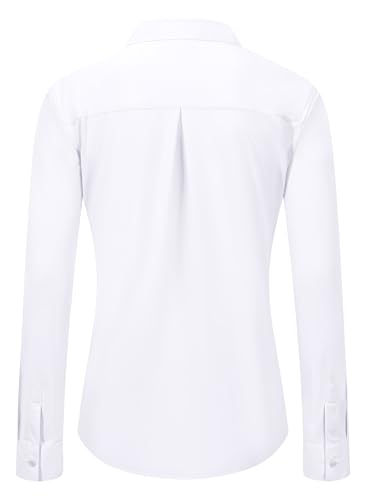 CBOO Women's Stain-Resistant Shirts Wrinkle Free & Non Iron Long Sleeve Button Down Blouse Office Tops3