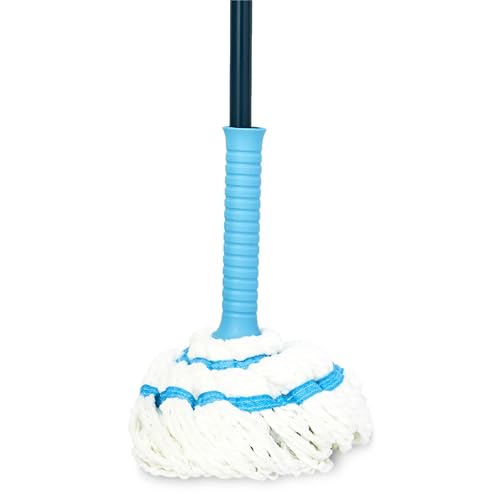 Ratchet Self-Wringing Microfiber Twist Mop - Removable Head for Wet/Dry Mopping on All Floor Types