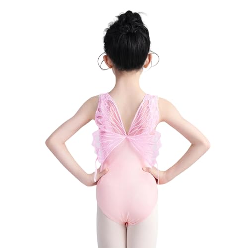 Maillot de danza para niñas, para entrenamiento de ballet, actuaciones profesionales, Rosa claro., 9-10 años