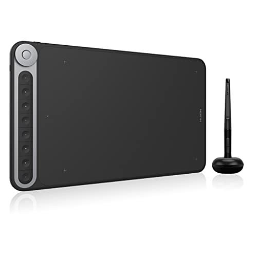 Tableta gráfica digital con dial para PC y Android, área activa de 10,5 x 6,56 pulgadas, sensibilidad a la presión de 8192 niveles, incluye lápiz PW500 sin batería, cable USB-C, receptor 2,4 GHz y adaptador OTG miniatura 1