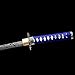 OKSs Katana Sword Real Rayskin Hardwood Saya Handmade Japanese Samurai Sword Can Chop Bamboo (18.Blue Wave Style Wakizashi)