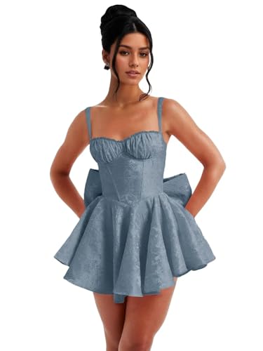 Image of Short Satin Homecoming Dresses with Bows Applique Corset Prom Dress Mini HOCO Party Cocktail Gowns for Teens
