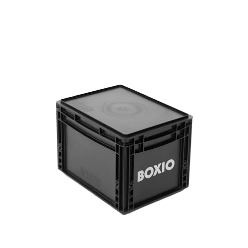 BOXIO – SOLO: Aufbewahrungsbox mit Deckel – Eurobox 40x30 x 28 cm – perfekte Plastikbox Transportkiste aus Kunstoff für Camping, Boot, Keller oder Garten - stapelbar mit anderen Euroboxen