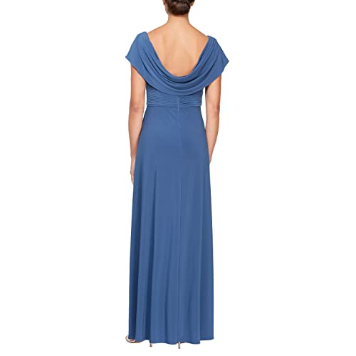 Image of Alex Evenings Women's Long Cowl Neckline Mother of The Bride Dress, Formal Event Gown (Petite and Regular Sizes)