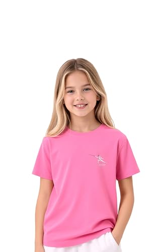 Image of KlothoMAIA Fencing Embroidered Design Graphic T-Shirt - Lovely Pink