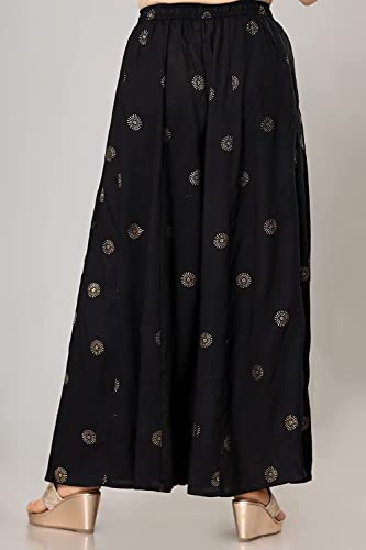 Image of Rayon Gold Print Skirt Palazzo || Rayon Palazzo || Skirt Palazzo || GOLDPRINT Skirt Palazzo || Multicolour