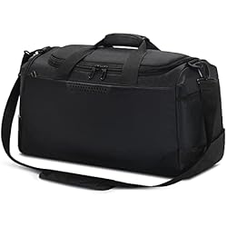 Fuawoke, Bolsa de Deporte Gimnasio Fitness Viaje Vacaciones Deportiva Mochila Función y Compartimento para Zapatos Separada Seco y Humedo 50L Negro