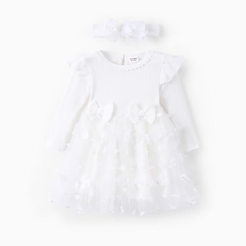 PATPAT Baby Mädchen Tüllkleid Mit Langen Ärmeln, Tutu Kleinkind, Perfekt...