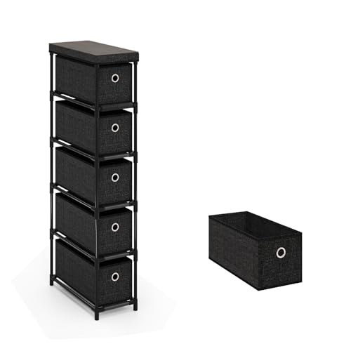 KOMFOTTEU Cómoda con 5 Cajones de Tela