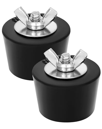 QWORK® 2PCS Tapon Piscina Invierno de 32 a 38 mm para Protección Anti-Congelación, Tapón de Goma con Tuerca de Acero Inoxidable
