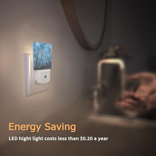 Image of YASHILAIYA Night Sky Night Light,Starry Night Sky Trees Night Lights Plug into Wall with Dusk to Dawn Light Sensors Nightlights for Bedroom Bathroom Hallway Kitchen Gifts Ideal for Girls Women