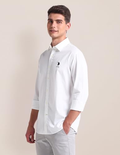 Image of U.S. POLO ASSN. Tailored Fit Cotton Shirts for Men - 100% Cotton, Patterned, Full Sleeve Mens Casual Shirts