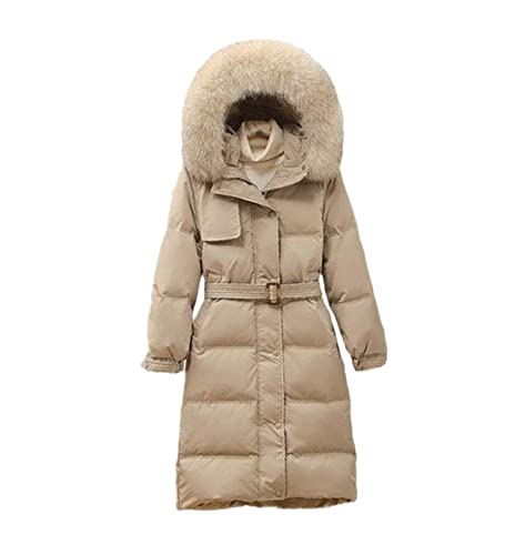 Veste d'hiver en duvet de canard blanc pour femmes avec col en fourrure FULBHPRINT