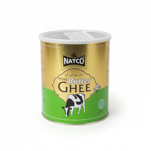 Mantequilla Clarificada Pura 2kg - Natco Pure Butter Ghee - Ideal para Cocinar, Freír y Hornear - 100% Natural, Sin Aditivos - Apto para Vegetarianos - Formato Ahorro