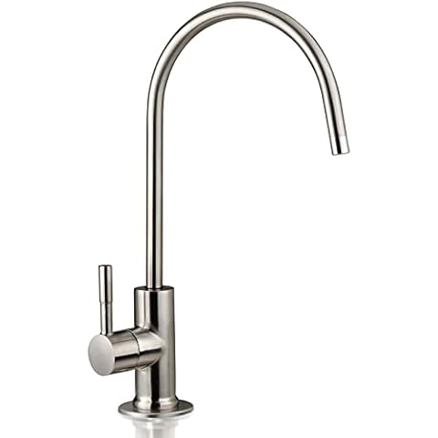 iSpring GA1-BN Drinking Water RO Faucet for Kitchen Sink, Heavy-Duty Lead-Free Reverse Osmosis Faucet for RO Water Filtration System, Non-Air Gap 100% Stainless Steel RO Faucet, Brushed Nickel Finish Cover