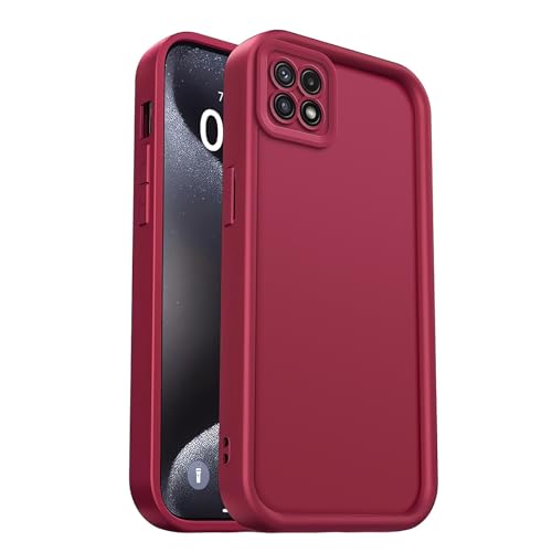 PanXCase Funda para Samsung Galaxy A22 5G - Carcasa Silicona Delgada Suave Ligera Elegante Diseño, Protección Cámara Antichoque Antiarañazos Cover (Vino Tinto)