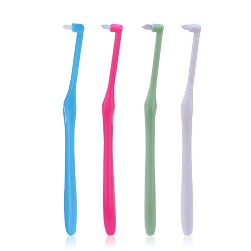4 cepillos de dientes interespaciales de Tuft, cepillos de dientes interdentales suaves, cepillo de dientes individual copetudo, cepillo de dientes cónico, cepillos de encías, cepillos de dientes