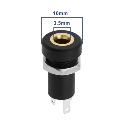5 conector de audio jack estéreo de 3.5mm con tuerca miniatura 4