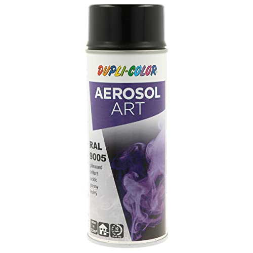 DUPLI-COLOR AEROSOL ART RAL 9005 tiefschwarz glänzend 400 ml Spraylack für vielseitigen Einsatz schnelltrocknend hohe Deckkraft für Innen- und Außenbereiche geeignet