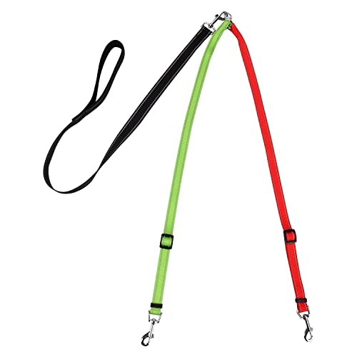 Double Dog Leash Dual Dog Leash Coupler Heavy Duty Reflective Adjustable Splitter Lead 360° Swivel No Tangle Nylon With Soft Padded Handle For 2 Dogs Walking Training 2 Dog Leash #TOP2