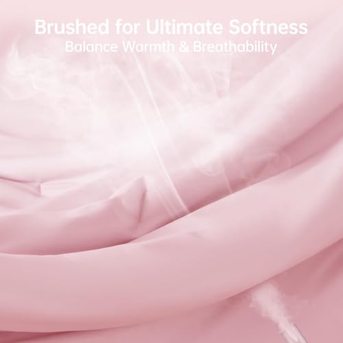 Image of MUXHOMO Pink Twin /Twin XL Comforter Set, All Season Ultra Soft Down Alternative Bedding - 2 Piece Lightweight Bed Set Includes 1 Comforter (68 inchx88 inch) and 1 Pillow Shams (20 inchx26 inch)