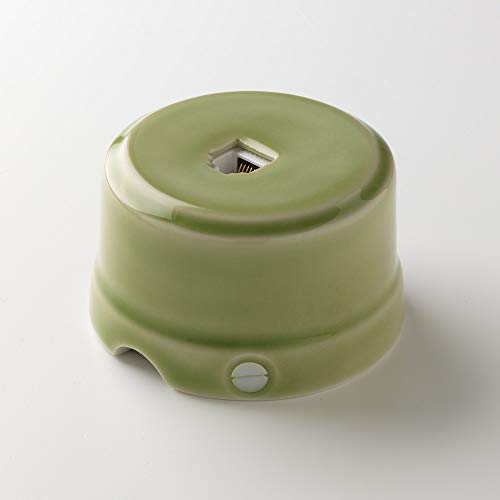 - Presa Telefonica-Dati BELLE ÉPOQUE in stile vintage per installazione con cavo tessile in pregiata porcellana artigianale colore verde lucido