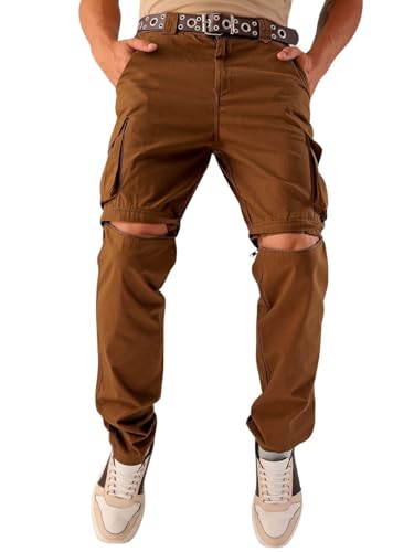 Image of The Indian Garage Co Men Relaxed Fit Solid Mid-Rise Cargos