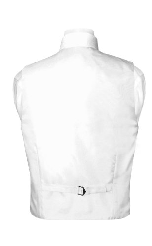 Boy's Dress Vest & Necktie Solid White Color Neck Tie Set Size 14 #TOP1
