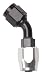 Russell 610093 Black/Silver -6 AN 45 Degree Full Flow Hose End