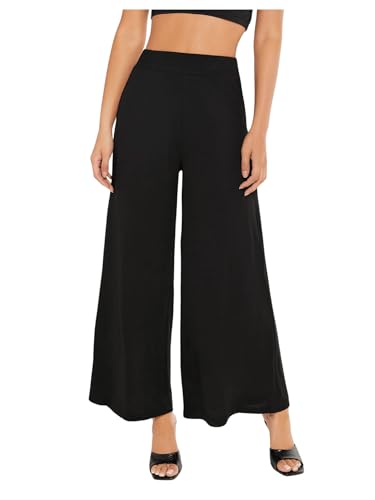 WDIRARA Women's High Waist Wide Leg Pants Casual Flowy Palazzo Trousers Loose Long Pants
