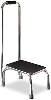 DMI Step Stool with Handle and Non Skid Rubber Platform, Lightweight and Sturdy Stool for Seniors, Adults and Children, Holds up to 300 Pounds with 9.5 Inch Step Up, Chrome
