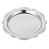 Polyvalent : pour servir des collations, comme plat à manger, plateau à bijoux ou assiette à dessert, polyvalence, assiette de rangement de bijoux, joli plateau décoratif en métal