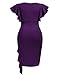 Miusol Women's Plus Size Vintage V Neck Ruffles Sleeve Business Cocktail Party Work Pencil Dress Purple