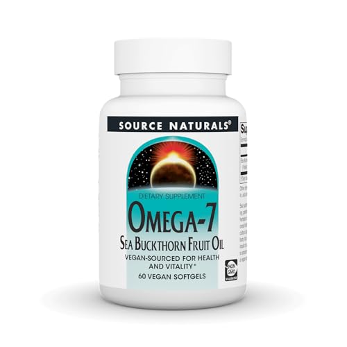 Source Naturals Omega-7 Sea Buckthorn Fruit Oil, Non-GMO, Vegan-Sourced for Health and Vitality* - 60 Vegan Softgels Source Naturals Omega-7 Sea Buckthorn Fruit Oil, Non-GMO, Vegan-Sourced for Health and Vitality* - 60 Vegan Softgels