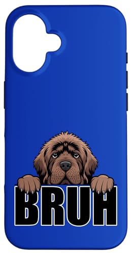 Carcasa para iPhone 16 Newfoundland Dog Bruh Funny Newfie Dog Lover Hombres Niños Niños