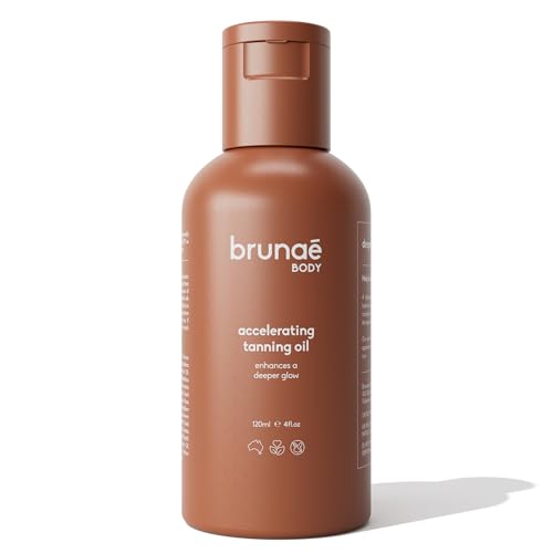 BRUNAE BODY Dark Tanning Oil [FOR DARKER & FASTER TAN] - Accelerating Formula for Tanning Beds & Outdoor Sun - Tan Enhancer - 14+ Natural Oils with Buriti & Jojoba - 100% Vegan & Australian Made